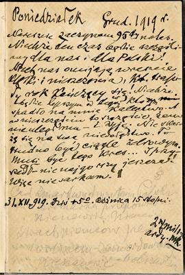 Notatnik nr 95 z odręcznymi notatkami Erazma Majewskiego z okresu od 30.12.1919 r. do 13.05.1920 ...