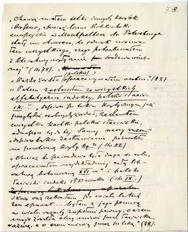 Rękopis Erazma Majewskiego - fragmenty recenzji (wersja 12) pracy J. Rostafińskiego „Średniowiecz...