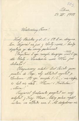 List od prof. F. A. Hory do Erazma Majewskiego (rękopis)  strona 1