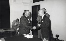 Fotografia  czarno-biała (odbitka)   z zakończenia konkursu na - "Najciekawsze Wydarzenie Mu...