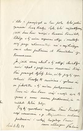 List od Antoniego Kaliny do Erazma Majewskiego (rękopis)  strona 3