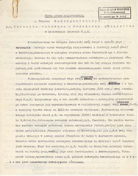 Maszynopis. Ocena pracy magisterskiej Tomasza Szczygielskiego pt. "Ceramika malowana z Horod...