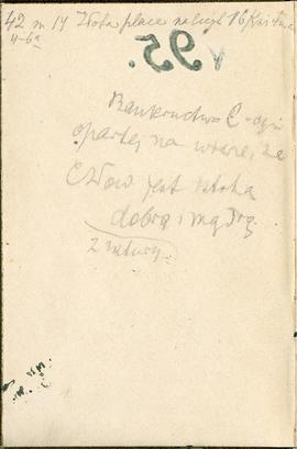 Notatnik nr 95 z odręcznymi notatkami Erazma Majewskiego z okresu od 30.12.1919 r. do 13.05.1920 ...