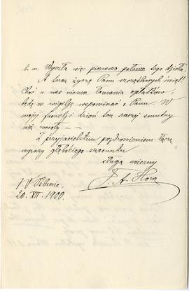 List od prof. F. A. Hory do Erazma Majewskiego (rękopis)  strona 2