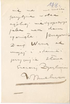 List od Władysława Buchnera do Erazma Majewskiego (rękopis)  strona 1