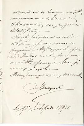 List od Juliana Maszyńskiego do Erazma Majewskiego (rękopis)  strona 3