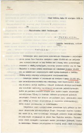 Maszynopis. Pismo Ludwika Sawickiego do Ministra Robót Publicznych z dnia 25 sierpnia 1926 r. - p...