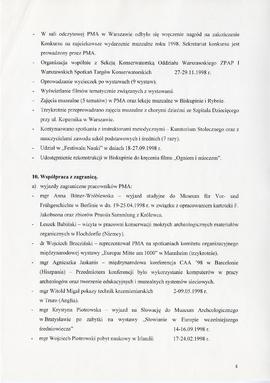 Państwowe Muzeum Archeologiczne w Warszawie. Sprawozdanie z działalności w roku 1998.  Maszynopis...
