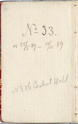 Notes nr 33 z wpisami odręcznymi  Erazma Majewskiego z okresu od 25.05.1889 r. - 10.10.1889 r.  w...