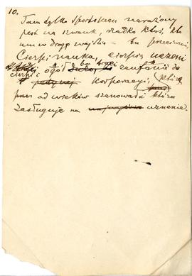Rękopis p.t. "Myśli."  strona 10.