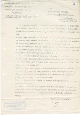 Maszynopis. Pismo Kierownika Państwowego Grona Konserwatorów Zabytków Przedhistorycznych nr 166/V...