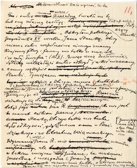 Rękopis Erazma Majewskiego - fragmenty recenzji (wersja 11) pracy J. Rostafińskiego „Średniowiecz...