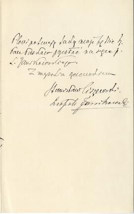 List od Stanisława Ciszewskiego i Leopolda Janikowskiego do Erazma Majewskiego (rękopis)  strona 3