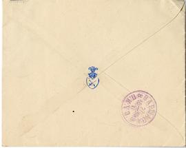 Kopera listu od Aleksandra Jelskiego do Erazma Majewskiego (pieczęć  stempel)  strona 2: rewers