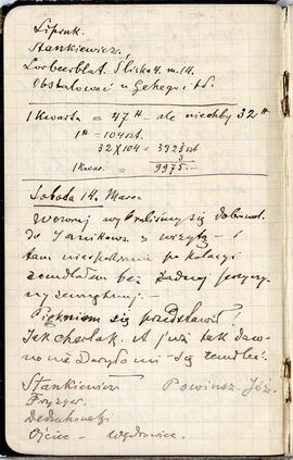 Notes nr  49 z wpisami odręcznymi  Erazma Majewskiego z okresu 08.03.1896 r.-20.07.1896 r.  strona.