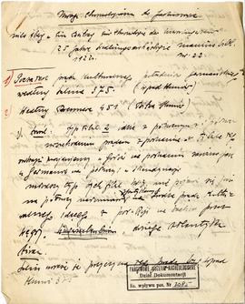 Zbiór odręcznych notatek Józefa Żurowskiego dotyczących literatury do pracy doktorskiej pt. Wykop...