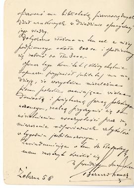 List od Bernarda Lauera do Redakcji "Wisły" z dnia 20.11.1902 r. (rękopis)  strona 2