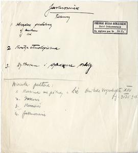 Zbiór odręcznych notatek Józefa Żurowskiego dotyczących literatury do pracy doktorskiej pt. Wykop...