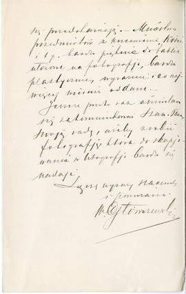 List od W. Główczewskiego do Erazma Majewskiego (rękopis)  strona 2