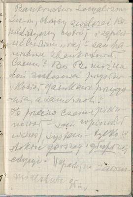 Notatnik nr 99 z odręcznymi notatkami Erazma Majewskiego z okresu od 15.11.1920 r. do 15.04.1921 ...
