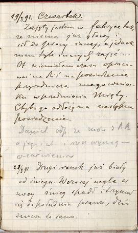 Notes nr nr 37 z wpisami odręcznymi  Erazma Majewskiego z okresu od 15.03.1891 r.-10.10.1891 r.  ...
