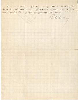 List od Adama Ciborowskiego do Erazma Majewskiego (rękopis)  strona 2