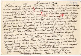 Karta pocztowa Romualda Erzepki do Erazma Majewskiego (rękopis)  strona 2 (rewers)