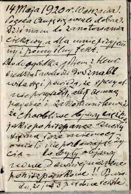Notatnik nr 96 z odręcznymi notatkami Erazma Majewskiego z okresu od 14.05.1920 r. do 19.08.1920 ...