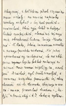 List od Witolda Klingera do Erazma Majewskiego (rękopis), strona 3