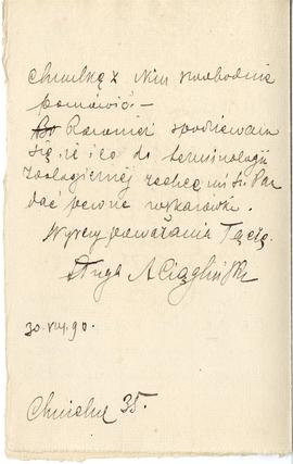 List od A. Ciąglińskiego do Erazma Majewskiego (rękopis)  strona 2