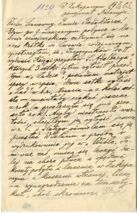 List (rękopis) do Erazma Majewskiego  strona 1