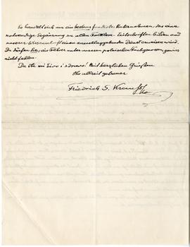 List (rękopis na papierze firmowym) od Fryderyka S. Kraussa do Erazma Majewskiego  strona 2