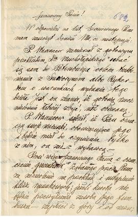 List od Karola Hoffmana do Erazma Majewskiego (rękopis)  strona 1