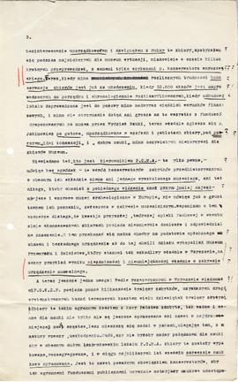 Pismo (maszynopis) w sprawie oddania Muzeum im. Erazma Majewskiego  strona 5.