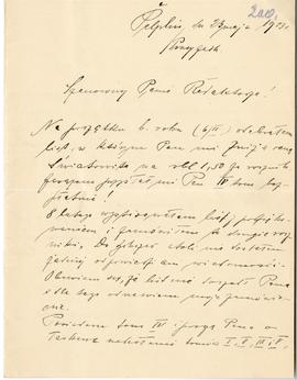 List od Kazimierza Chmieleckiego do Erazma Majewskiego (rękopis)  strona 1