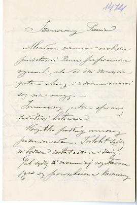 List od Juliana Maszyńskiego do Erazma Majewskiego (rękopis)  strona 1