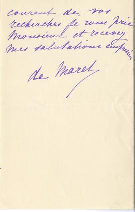 List od G. de Maret do Erazma Majewskiego (rękopis)  strona 3