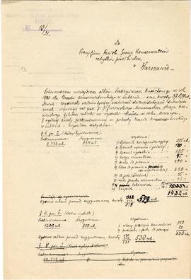 Rękopis. Pismo konserwatora Michała Drewko z dnia 1 sierpnia 1921 r. do Prezydium Państwowego Gro...