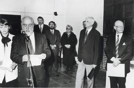 Fotografia  czarno-biała (odbitka)  z otwarcia  wystawy pt. "Sztuka Majów" w Państwowym...