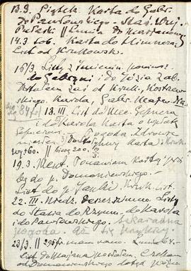 Notatnik nr 73 z odręcznymi notatkami Erazma Majewskiego z okresu od 12.02 1914 r. do 28.07.1914 ...