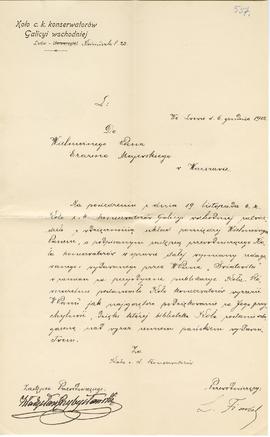 List od List od Ludwika Finkel do Erazma Majewskiego (druk  rękopis)  strona 1