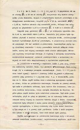 Maszynopis artykułu Józefa Żurowskiego pt. "Dwa groby kultury złockiej" z odręcznymi po...