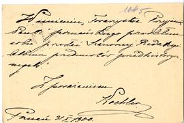 Karta pocztowa od Koehlera do Erazma Majewskiego, strona 2