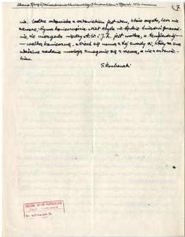 Rękopis oświadczenia z snia 19.10.1930 r. złożonego przez Stefana Krukowskiego Józefowi Żurowskie...