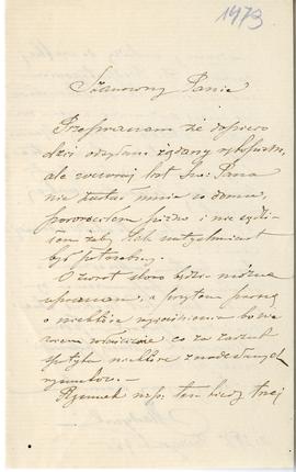 List od Juliana Maszyńskiego do Erazma Majewskiego (rękopis)  strona 1