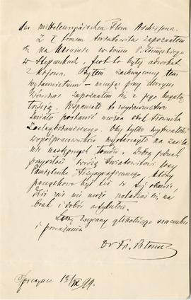 List od Franciszka Błońskiego do Erazma Majewskiego (rękopis)  strona 3