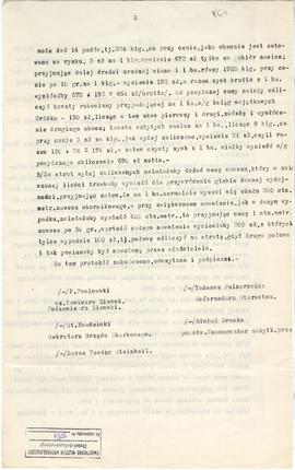 Maszynopis  odpis protokołu z dnia 19 grudnia 1927 r. z zebrania komisji w m. Gródek  pow. Równe ...