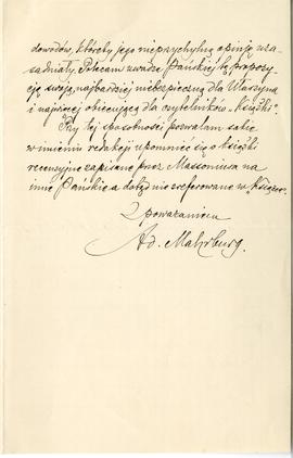 List od A. Mahrburga do Erazma Majewskiego (rękopis)  strona 3