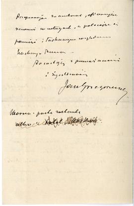 List od Jana Grzegorzewskiego do Erazma Majewskiego (rękopis)  strona 4