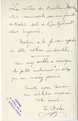 List od Eugene Boban do Erazma Majewskiego (rękopis)  strona 2